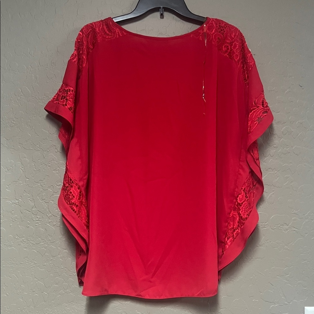 Peter Nygard Bold Red Butterfly Blouse - Picture 4 of 8